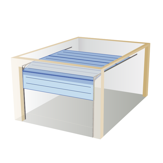 How it works illustration ThermoTraks sectional garage door and door frame