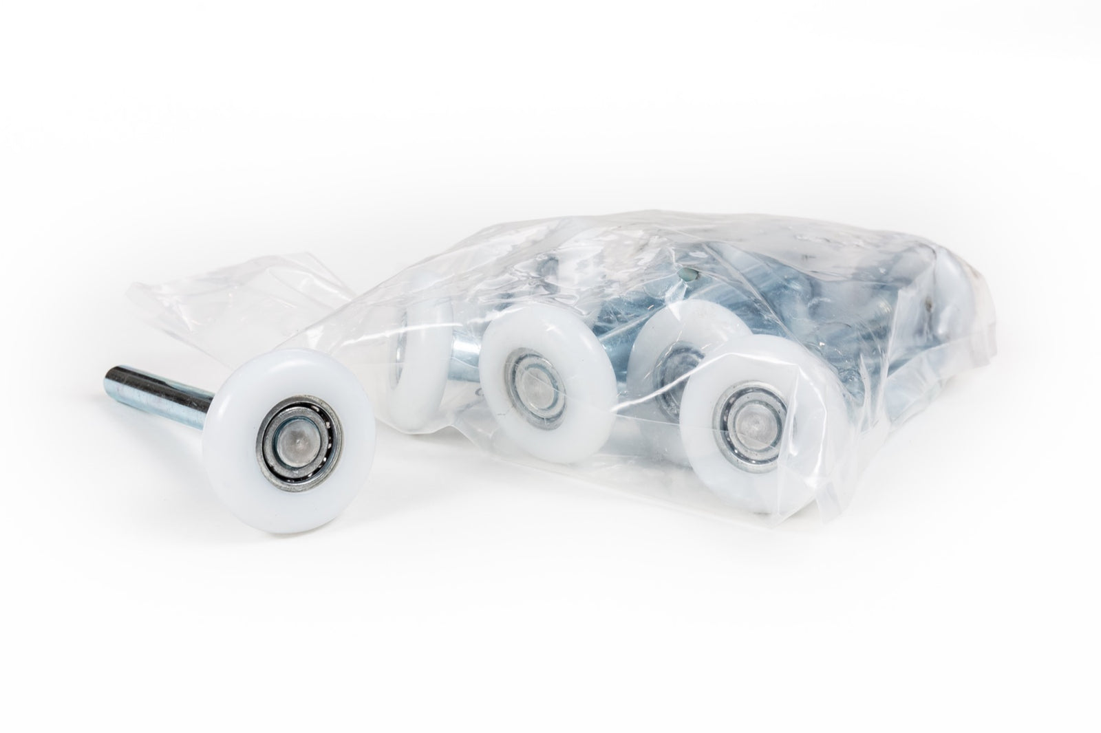 A bag of garage door rollers